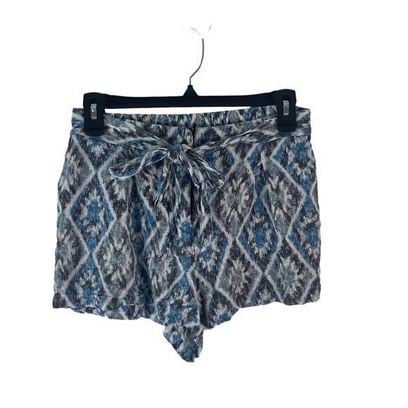 Anthropologie Skies Are Blue Women's Size Small Flowy Printed Blue Tie Shorts - Picture 1 of 8